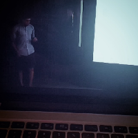 A portrayal of what it might look like to watch my talk on YouTube. A portrayal of what it might look like to watch my talk on YouTube.